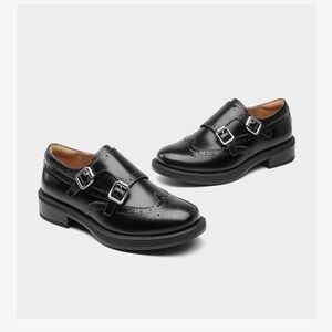 Classic Black Double Monk Strap Oxfords